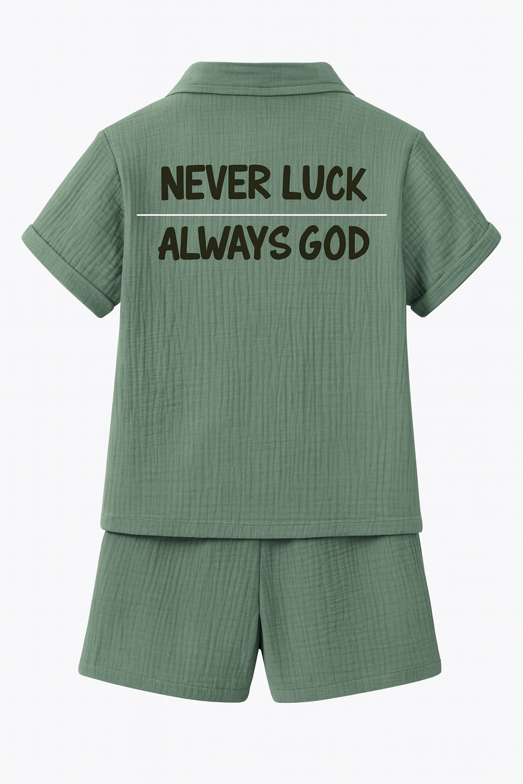 "Never Luck | Always God" Short Set