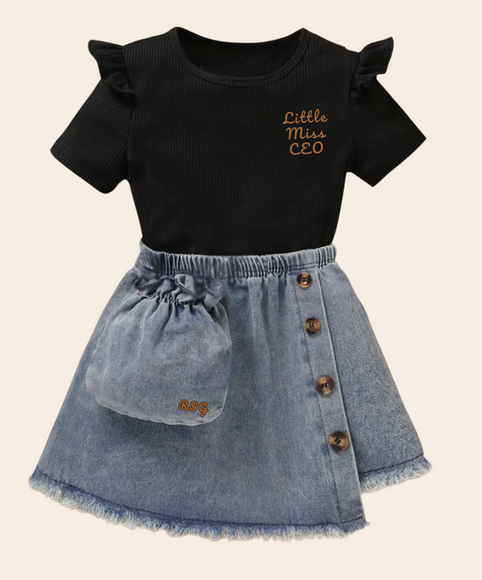 "Little Miss CEO" Skirt Set