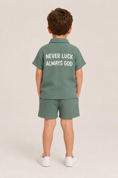 "Never Luck | Always God" Short Set