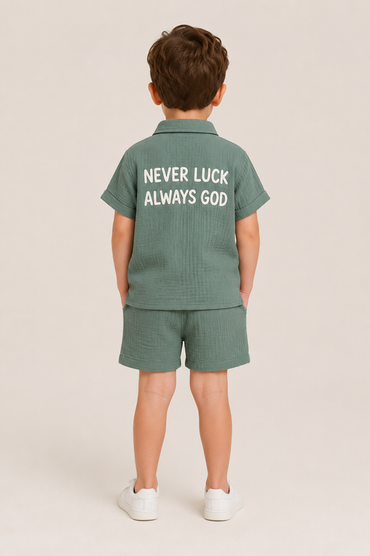 "Never Luck | Always God" Short Set